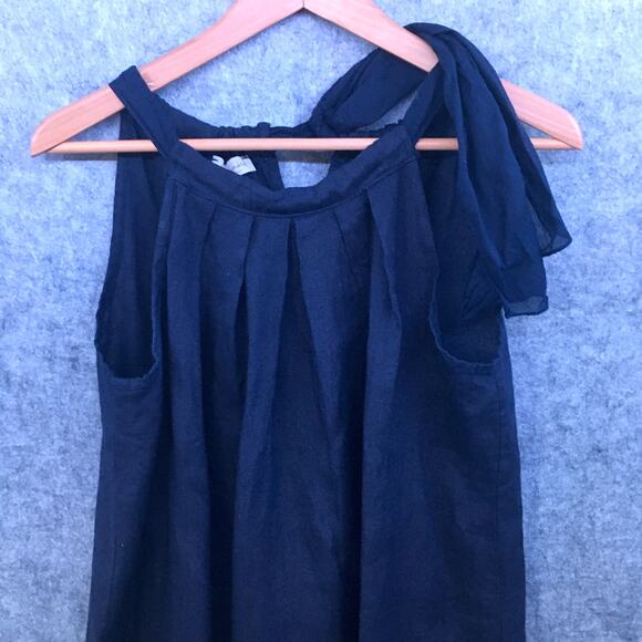 Bellamia Linen Shift Dress, Navy Blue, Women's S,  A Line Dress, Comfortable - Picture 3 of 8